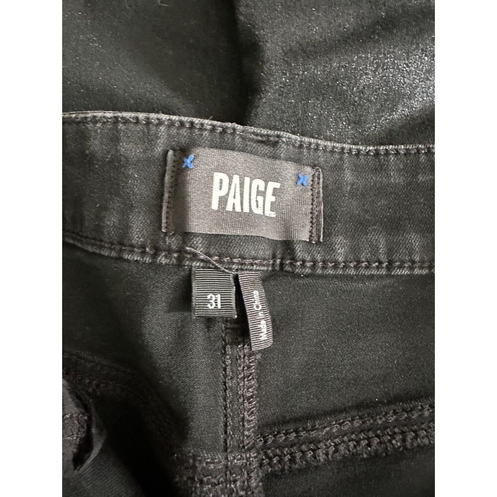 PAIGE Anessa Wide Leg Jean Black Fog Luxe Coating 31 - Picture 5 of 9